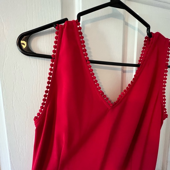 Red ankle length jumpsuit - Picture 3 of 5